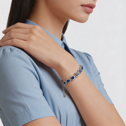 Elegant sapphire and diamond bracelet