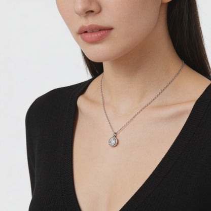 Halo Sparkle Diamond Pendant Necklace