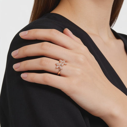 Blossom Spark Rose silver Ring