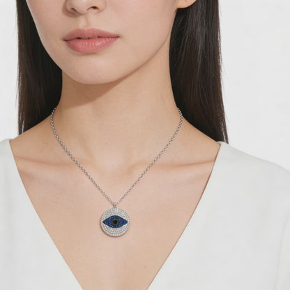 Evil Eye Diamond Pendant Necklace