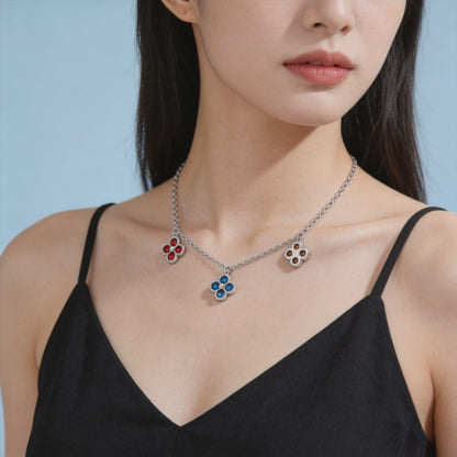 Trio Bloom Charm Necklace