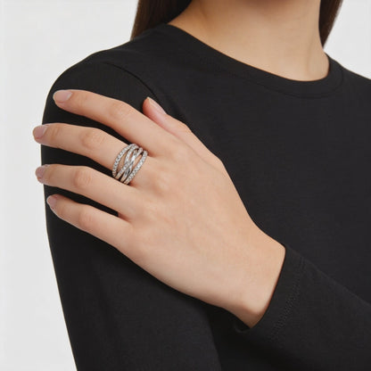 Elegant Crisscross Diamond Ring